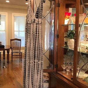Black and White Tie-Dye Maxi Dress M